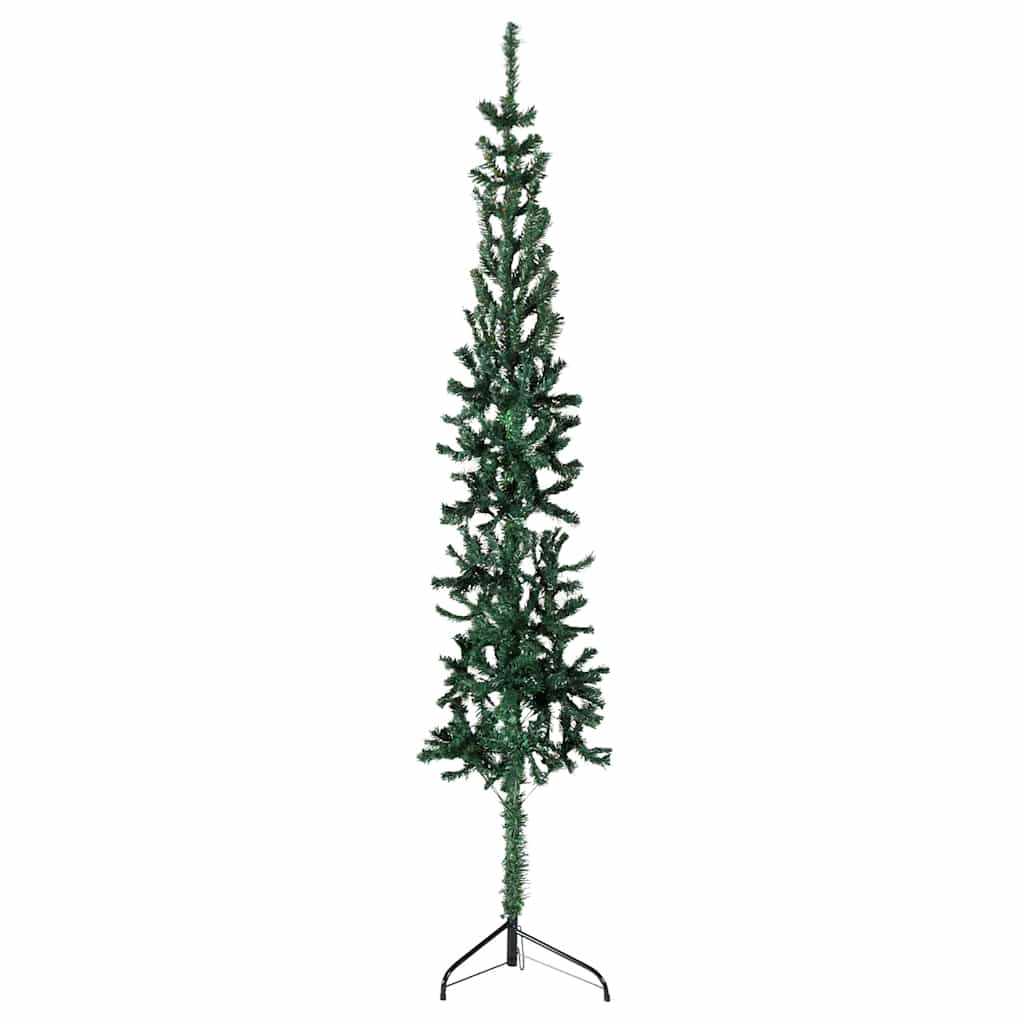 Vidaxl Kunstkerstboom polovica s standardno ozko 120 cm zeleno