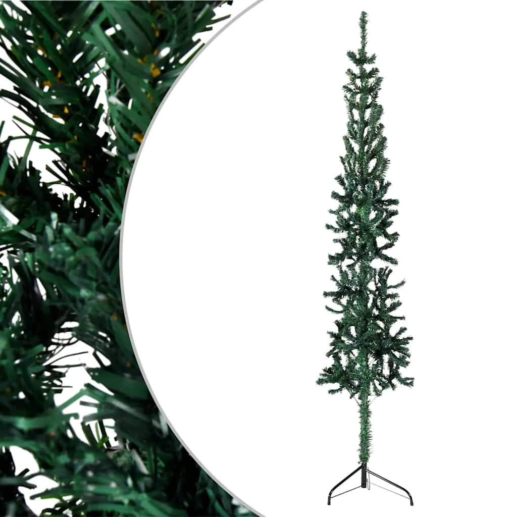 Vidaxl Kunstkerstboom polovica s standardno ozko 120 cm zeleno