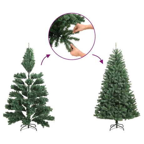 Vidaxl kunstkerstboom moitié avec un vert standard à 120 cm vert