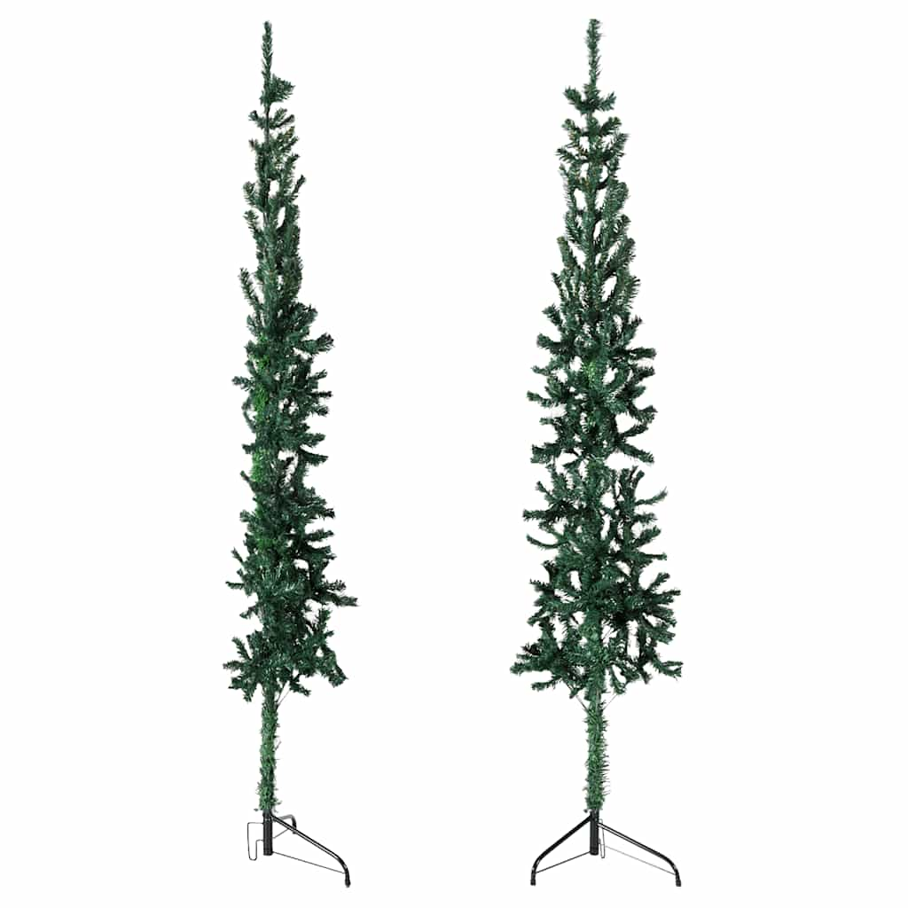 Vidaxl Kunstkerstboom polovica s standardno ozko 120 cm zeleno