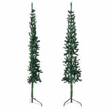 Vidaxl Kunstkerstboom polovica s standardno ozko 120 cm zeleno