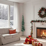 Vidaxl kunstkerstboom moitié avec un vert étroit standard de 150 cm