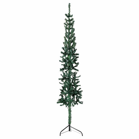 VidaXL demi-arbre de Noël artificiel avec standard étroit 180 cm vert