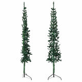VidaXL demi-arbre de Noël artificiel avec standard étroit 180 cm vert