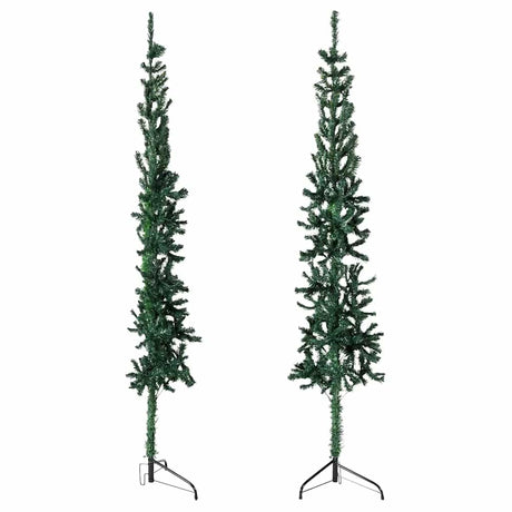 Vidaxl kunstkerstboom moitié avec un vert standard à 210 cm vert