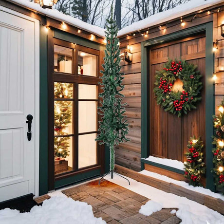 Vidaxl kunstkerstboom moitié avec un vert standard à 240 cm vert standard