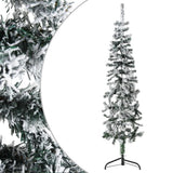 Vidaxl kunstkerstboom moitié avec neige étroite 120 cm