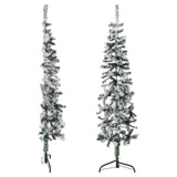 Vidaxl kunstkerstboom moitié avec neige étroite 120 cm