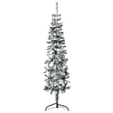 Vidaxl kunstkerstboom moitié avec neige étroite 120 cm