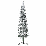 Vidaxl kunstkerstboom moitié avec neige étroite 150 cm