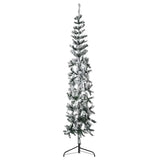 Vidaxl kunstkerstboom moitié avec neige étroite 210 cm