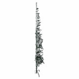 Vidaxl kunstkerstboom moitié avec neige étroite 210 cm