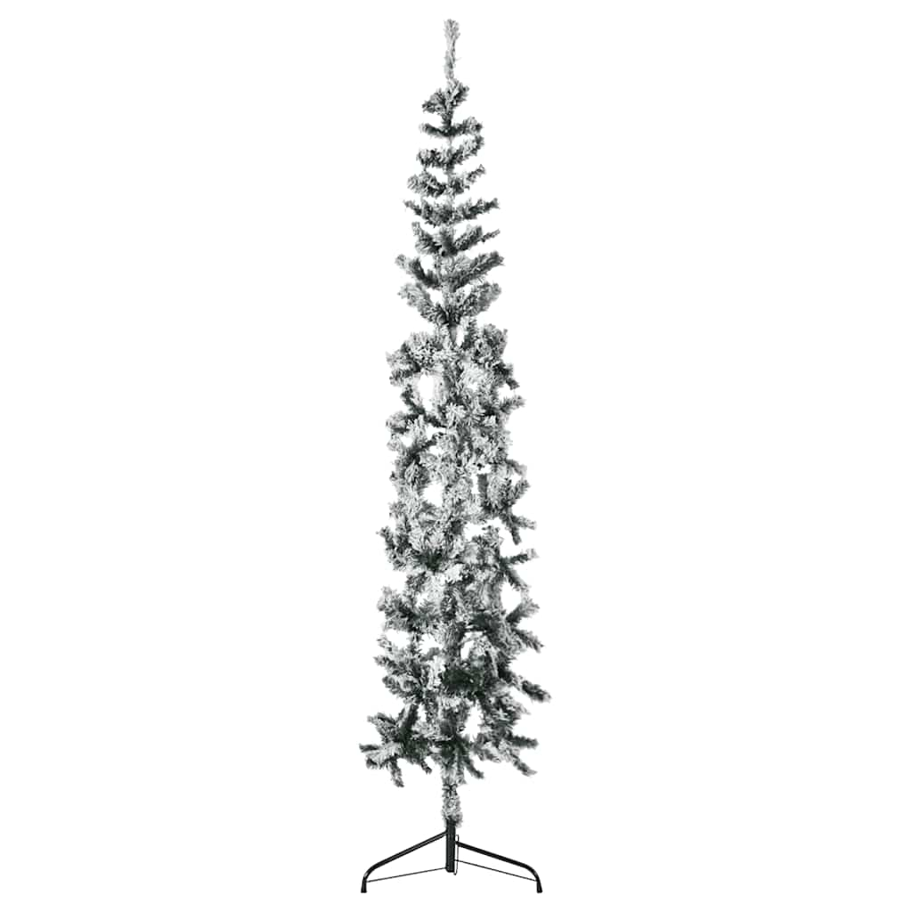 Vidaxl kunstkerstboom moitié avec neige étroite 240 cm