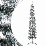 Vidaxl kunstkerstboom moitié avec neige étroite 240 cm