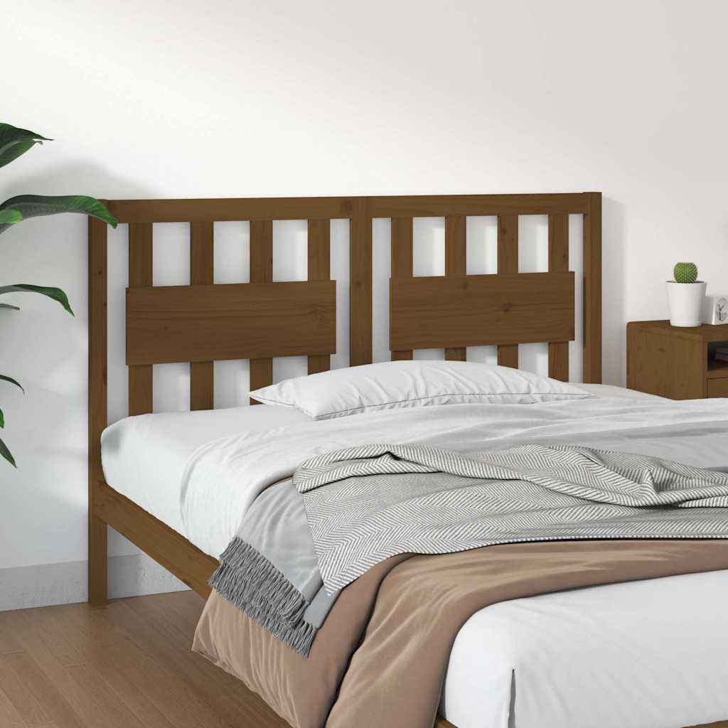 Vidaxl hoofdbord 125,5x4x100 cm massief grenenhout honingbruin