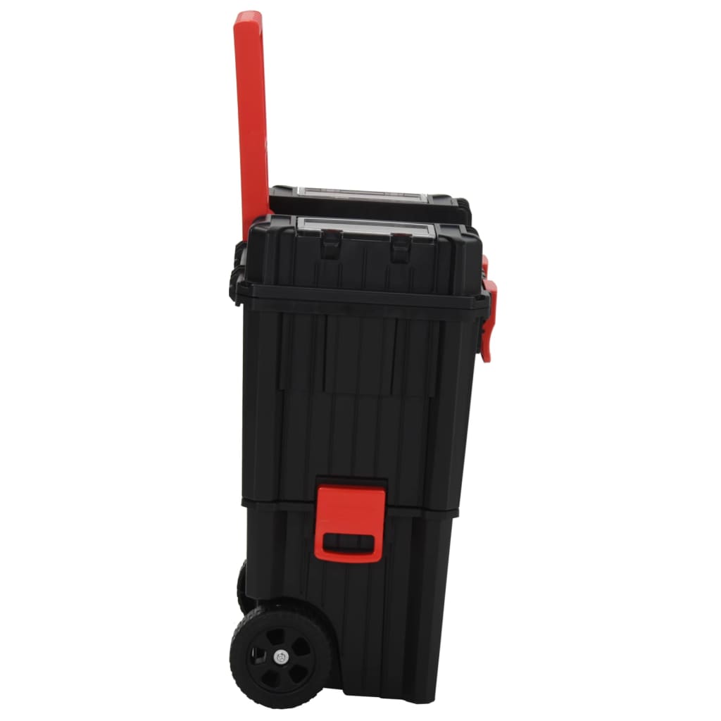 Vidaxl tool trolley polypropene black and red