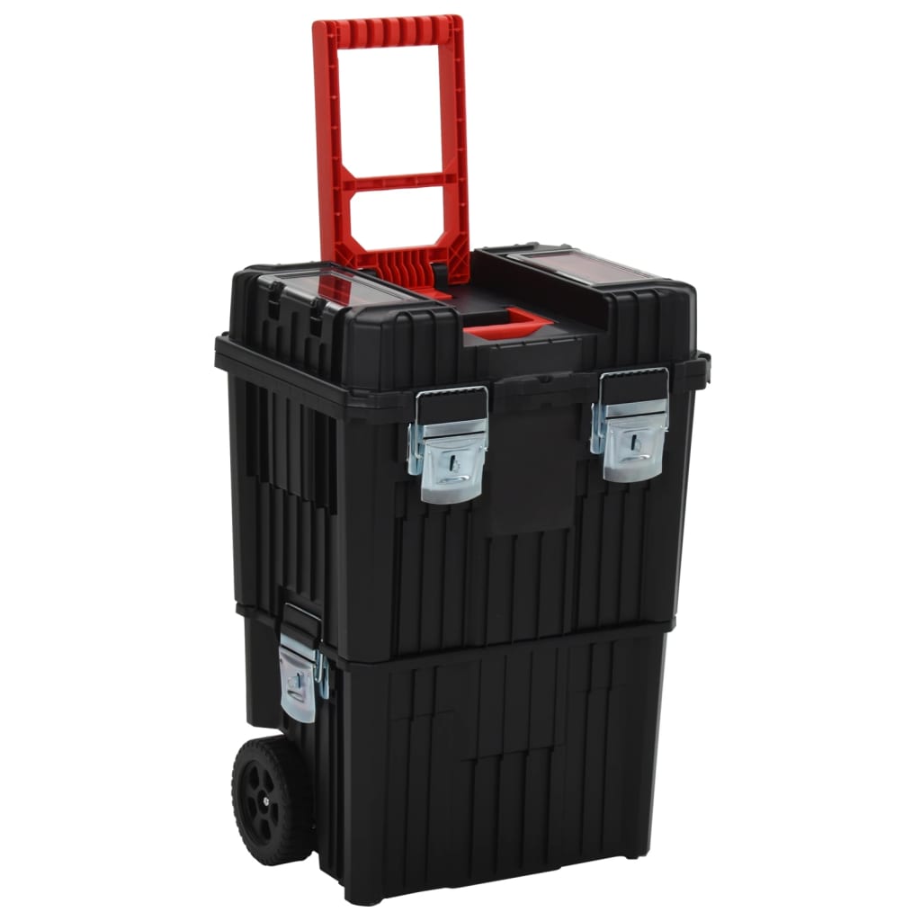 Vidaxl Tool Trolley Polypropene Black and Red