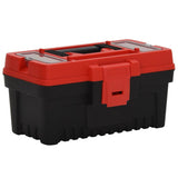 Vidaxl 2 cajas de herramientas Polypropene Negro y rojo