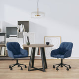 Vidaxl eetkamerstoelen draaibaar 2 st fluweel blauw