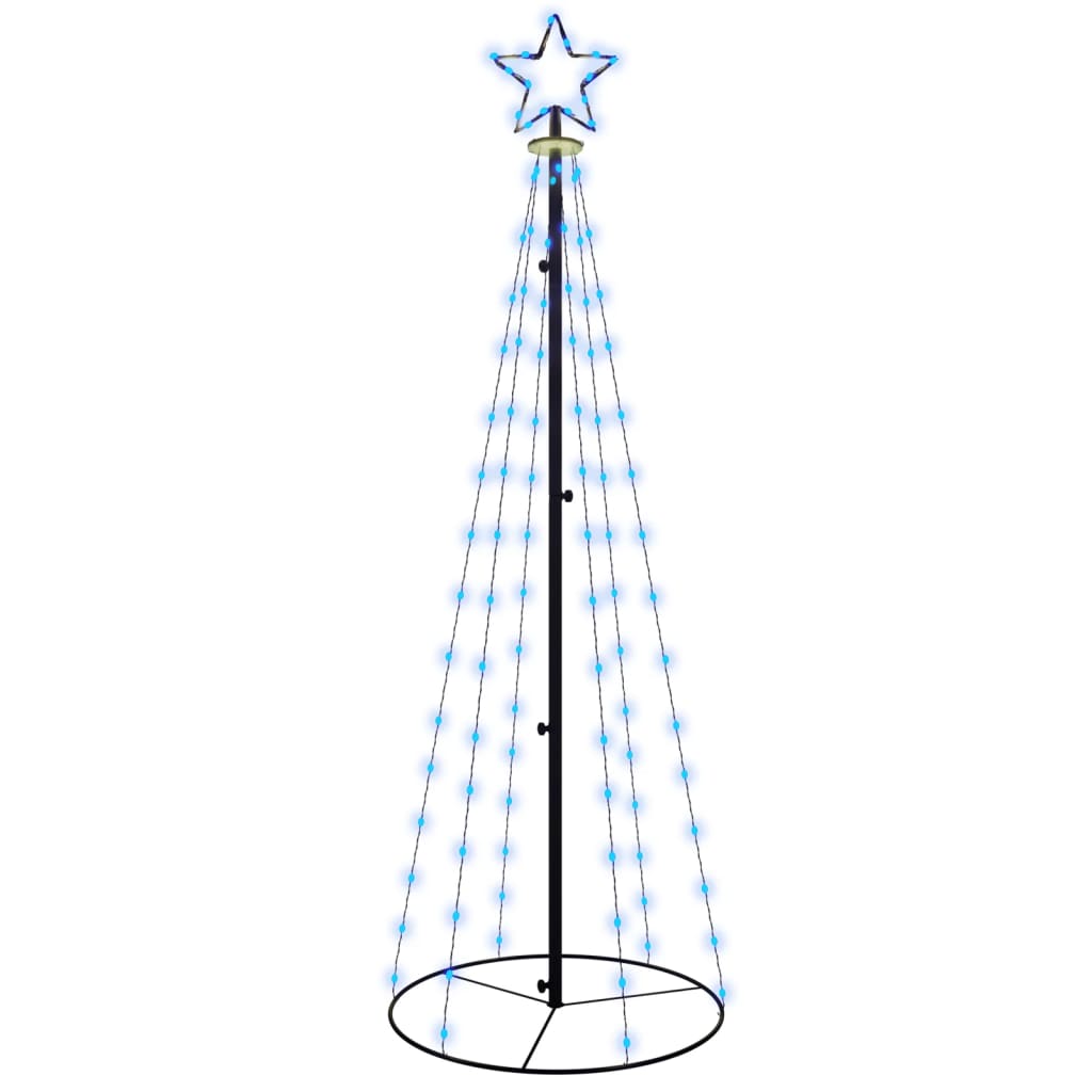 Vidaxl kegelkerstboom 108 LEDS 70x180 cm bleu