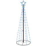 Vidaxl kegelkerstboom 108 LEDS 70x180 cm bleu