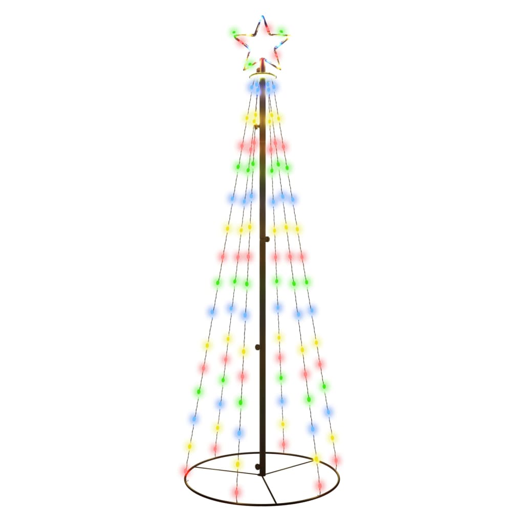 Vidaxl Kegelkerstboom 108 LED'er 70x180 cm Multi -farvet