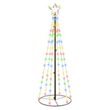 Vidaxl kegelkerstboom 108 LEDS 70x180 cm multi-colorants