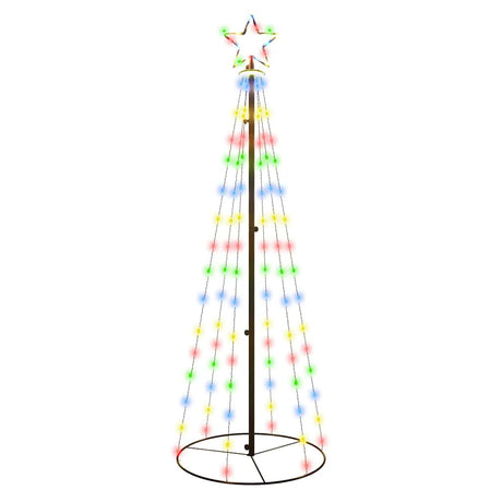 Vidaxl kegelkerstboom 108 LEDS 70x180 cm multi-colorants