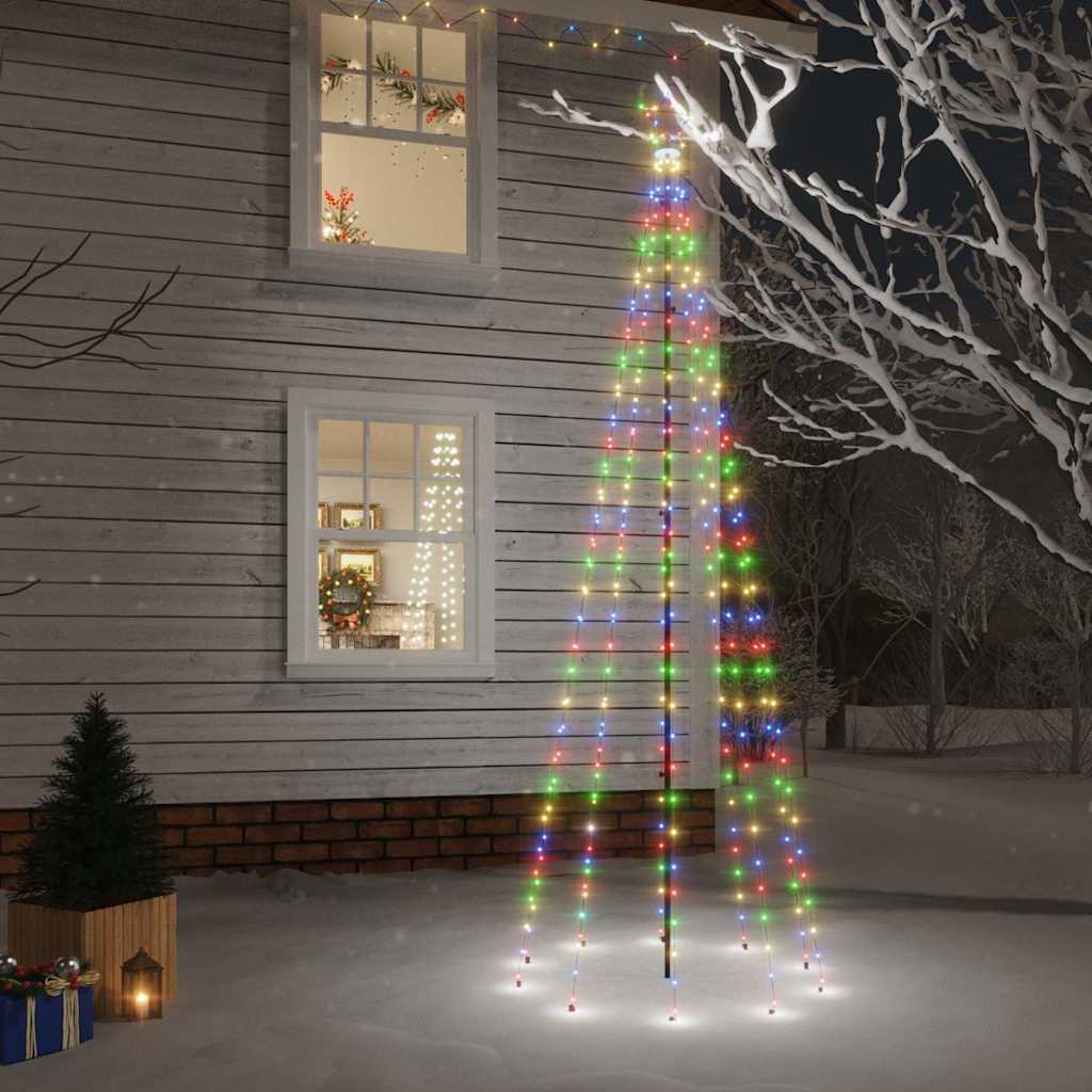 Vidaxx Sapin de Noël avec piquet 310 LED multicolores 300 cm