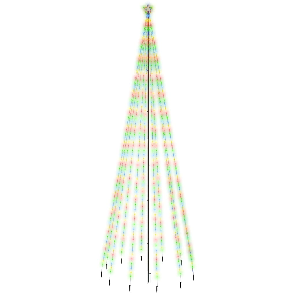 Albero di Natale Vidaxl con perno di terra 732 LED multi -colore 500 cm