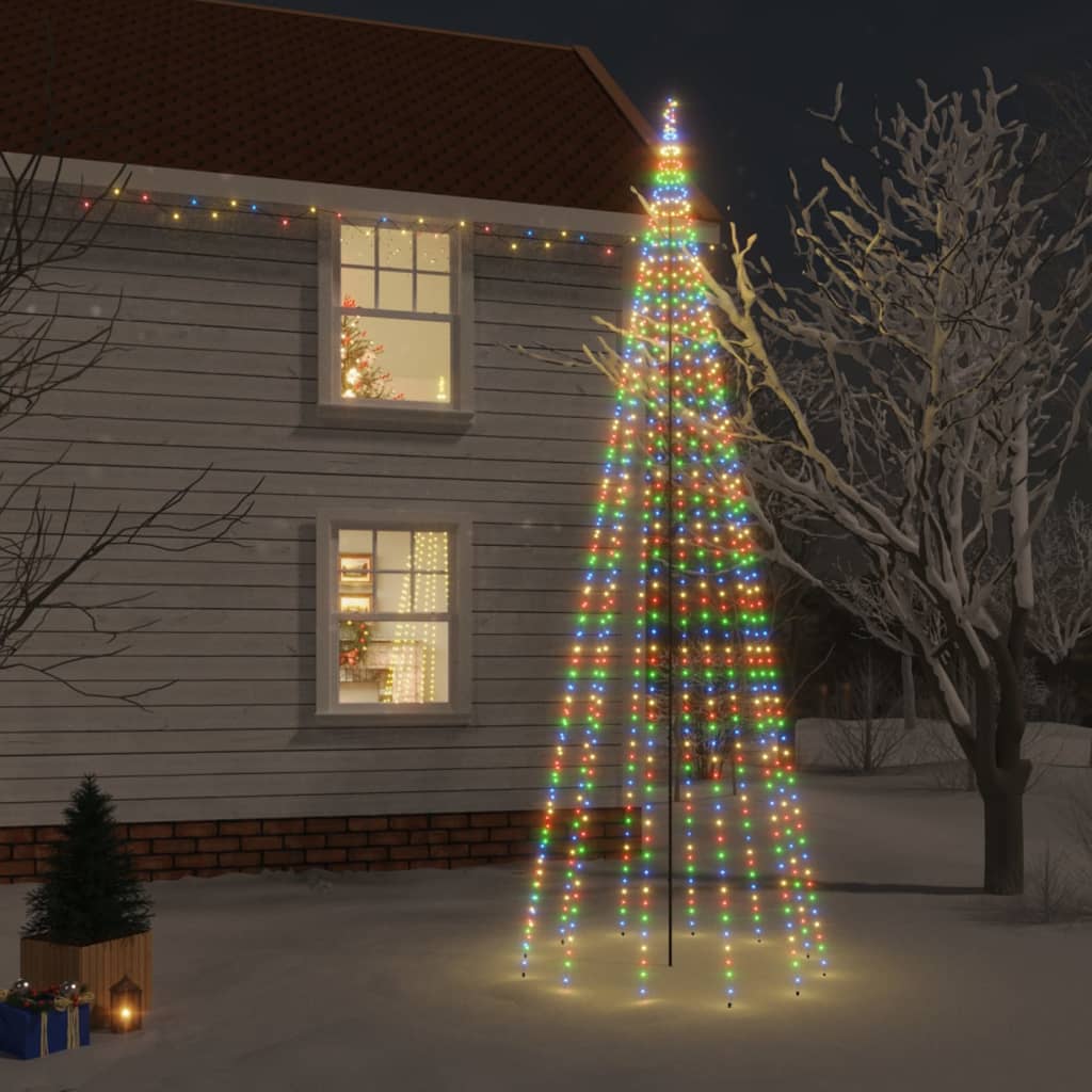 Albero di Natale Vidaxl con perno di terra 732 LED multi -colore 500 cm