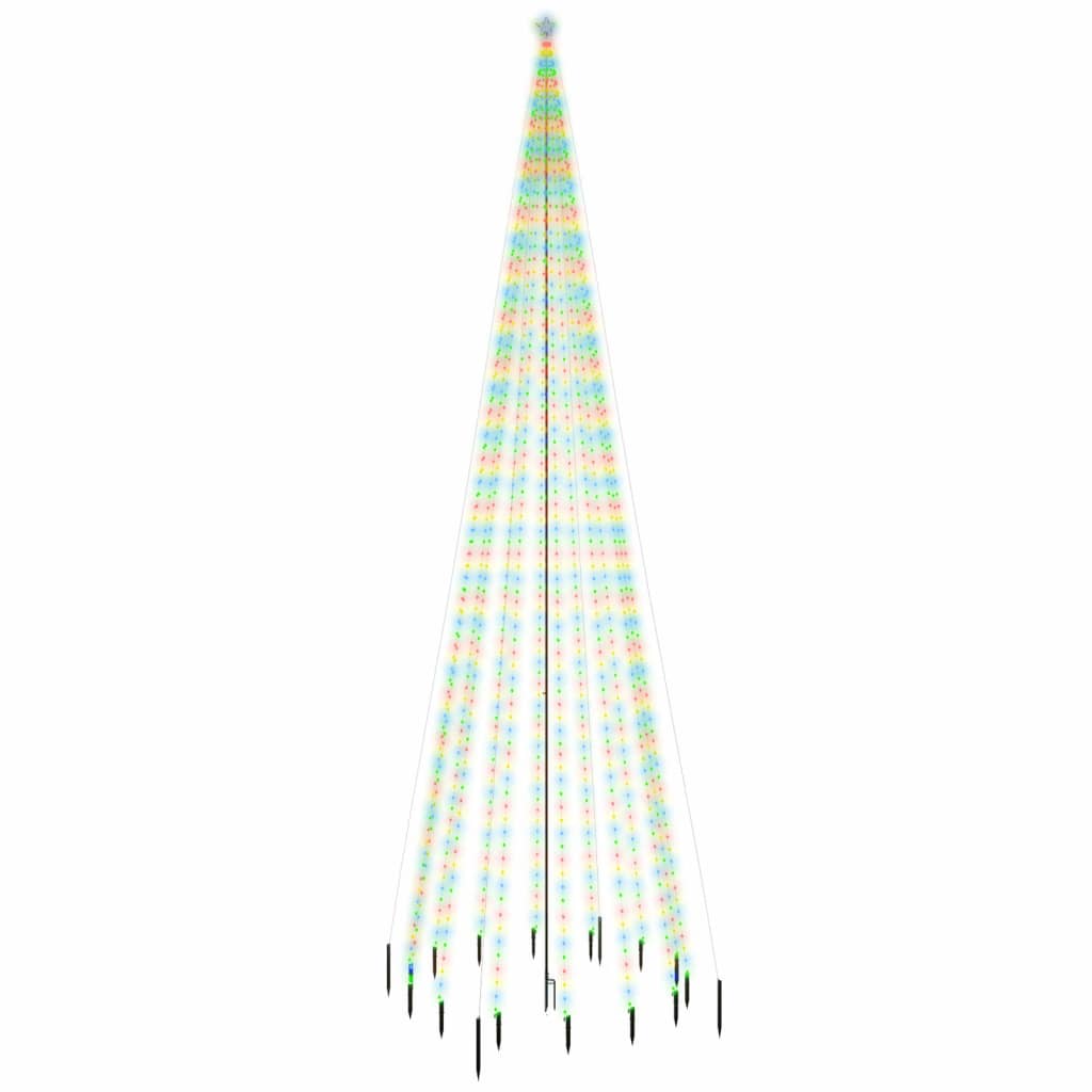 Albero di Natale Vidaxl con pin di terra 1134 LED Multi -colorati 800 cm