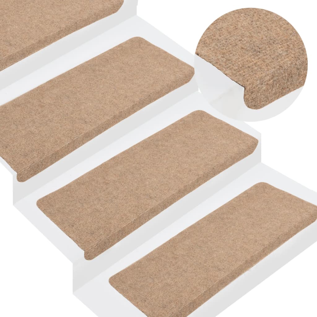 Vidaxl tappetini per autoadesivo 15 st 65x24.5x3,5 cm beige