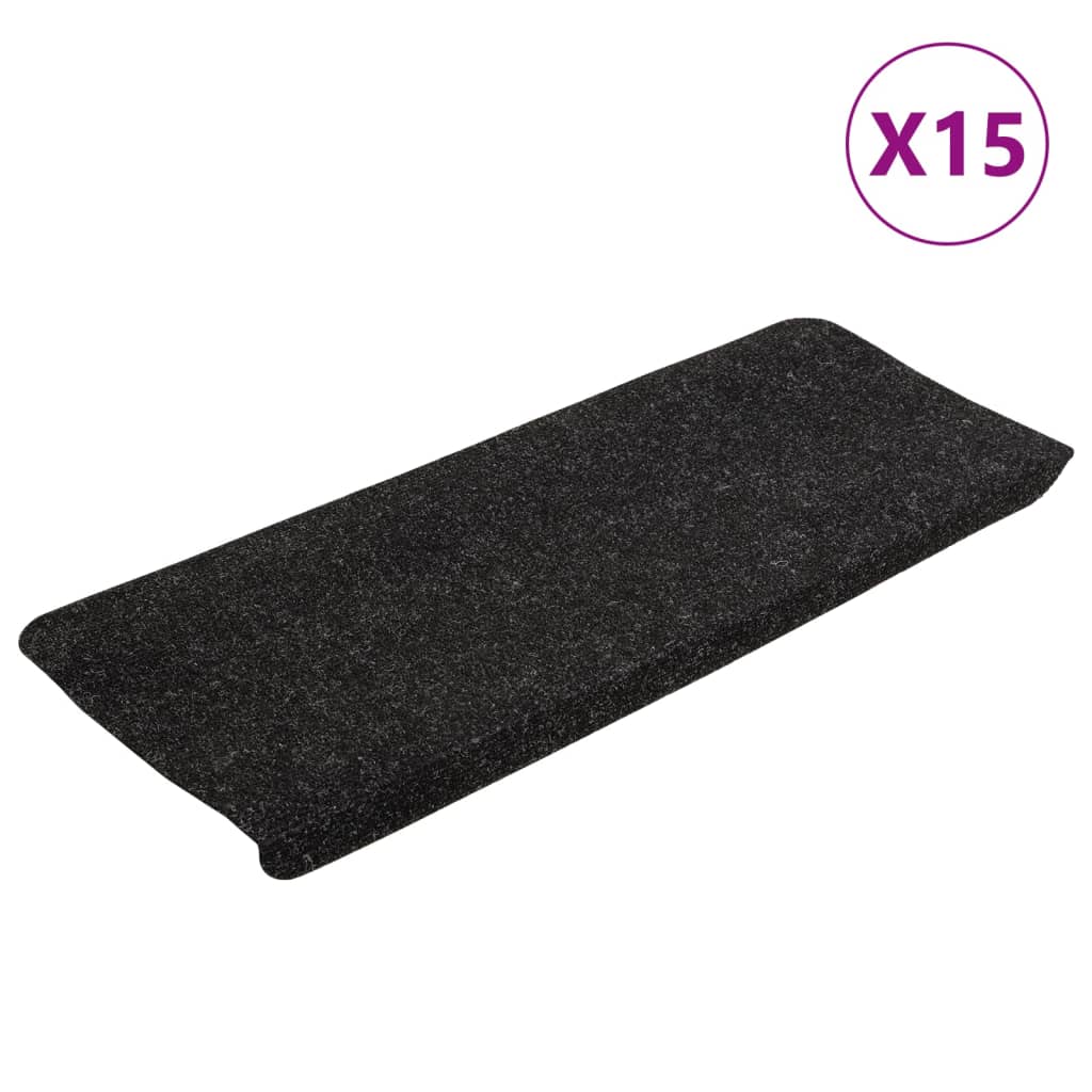 Vidaxl Stair Mats Self -fast 15 ST 65x24,5x3,5 cm Anthracite -farvet