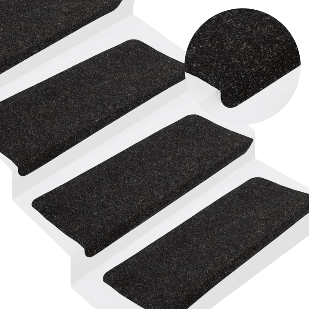 Vidaxl Stair Mats Self -fast 15 ST 65x24,5x3,5 cm Anthracite -farvet