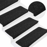 Vidaxl Stair Mats auto-adhésif 15 ST 65X24.5x3,5 cm anthracite -colored