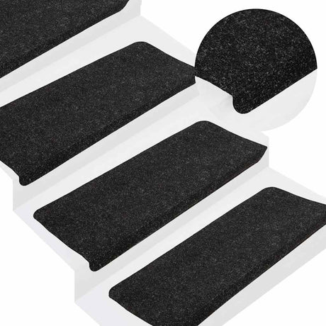 Vidaxl Stair Mats auto-adhésif 15 ST 65X24.5x3,5 cm anthracite -colored