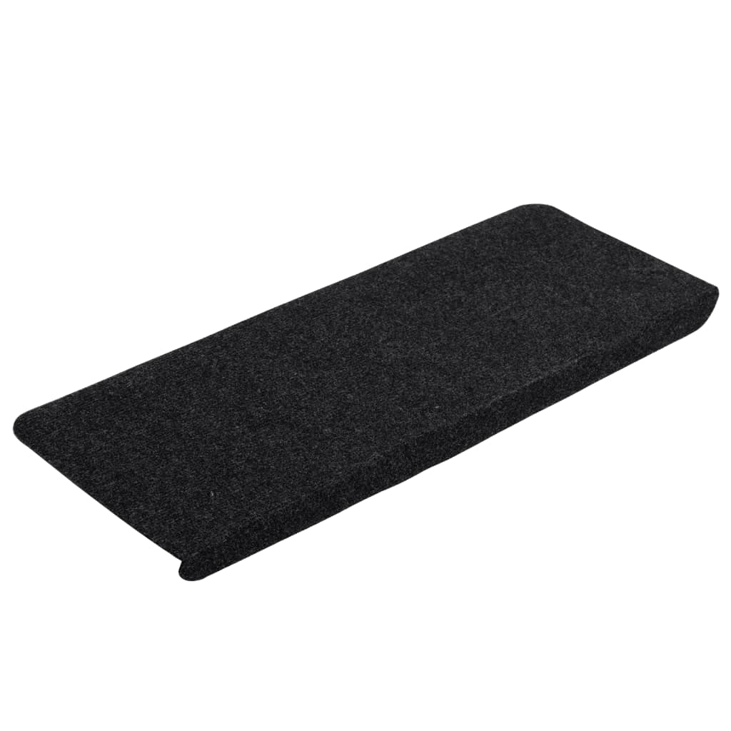 Vidaxl tappetini per autoadesivo 15 st 65x24.5x3,5 cm nero