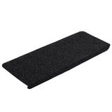 Vidaxl stair mats self -adhesive 15 st 65x24.5x3.5 cm black