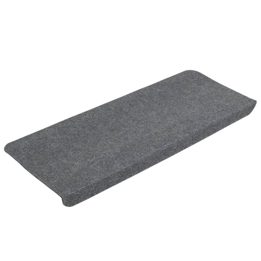 Vidaxl stair mats self -adhesive 15 st 65x24.5x3.5 cm gray