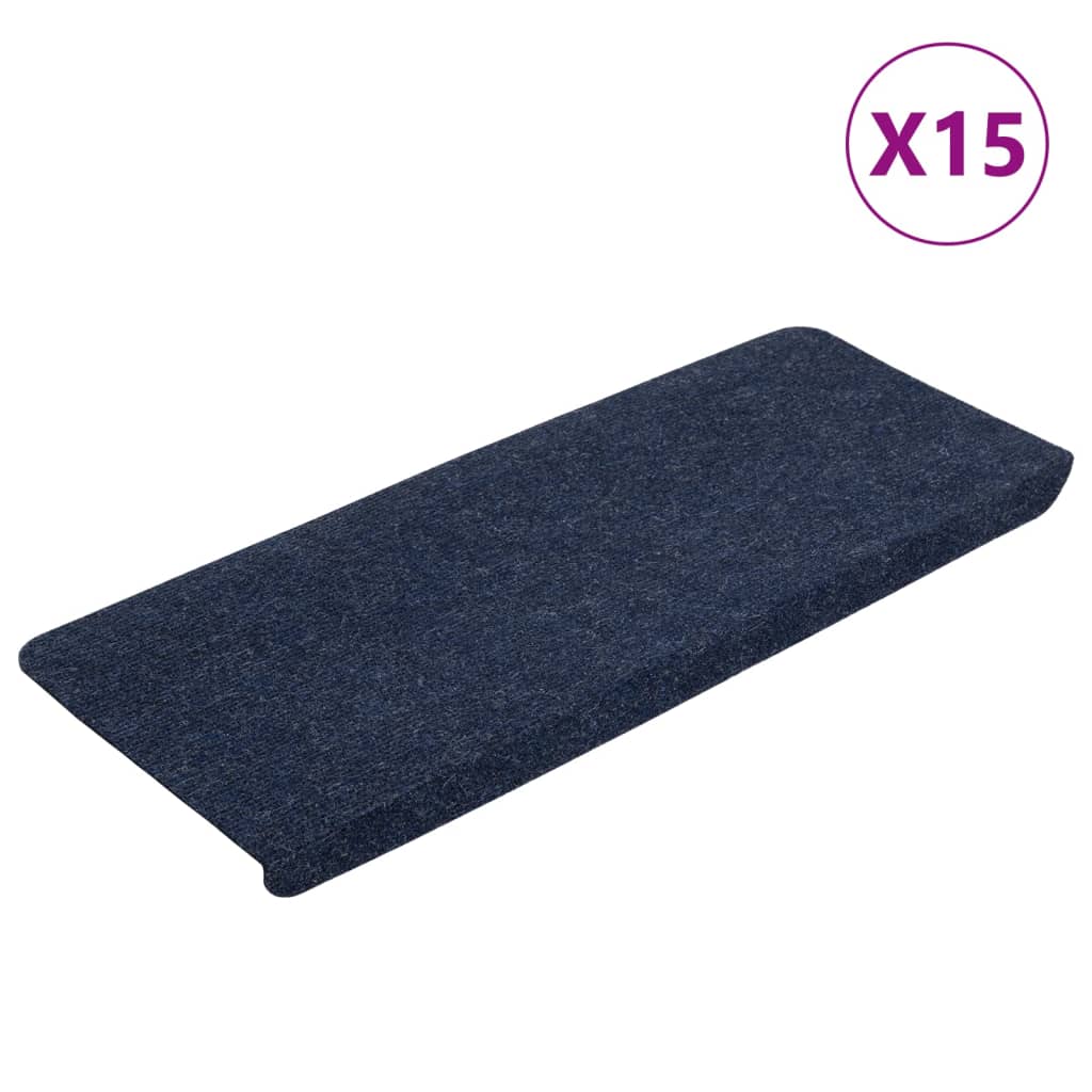 Vidaxl tappetini per autoadesivo 15 st 65x24.5x3,5 cm blu