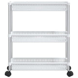 Vidaxl Storage chariot à 3 couches en aluminium argent et blanc