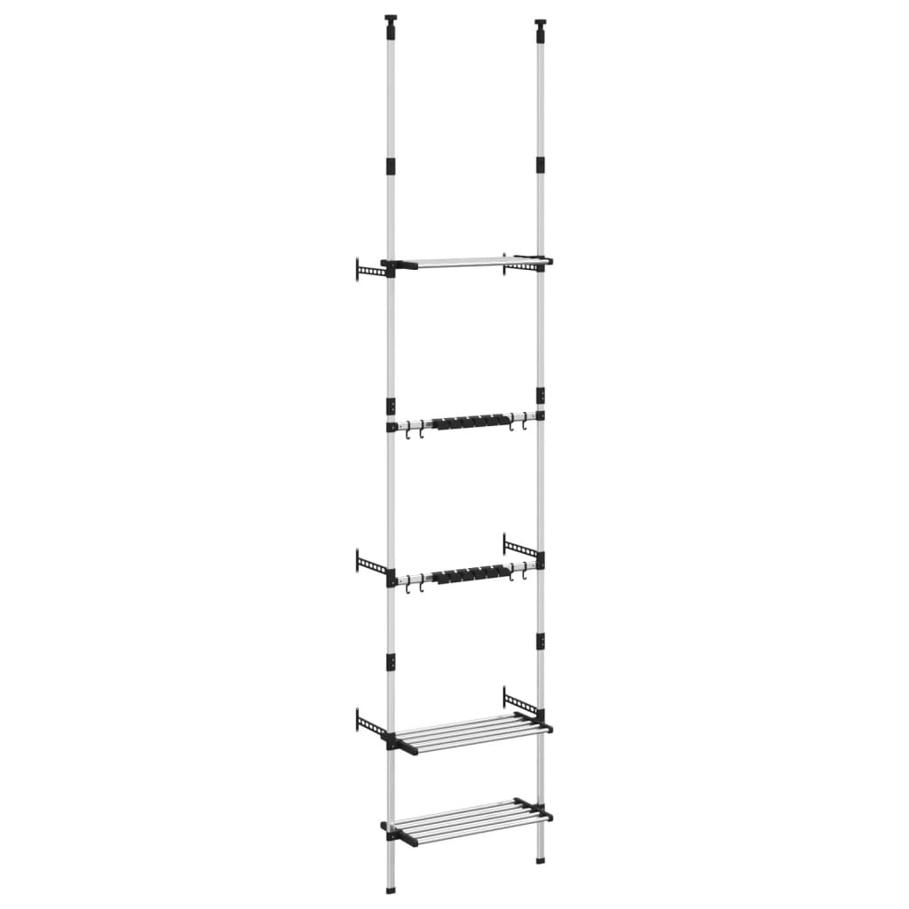 Vidaxl Garden Rack con 3 ripiani di argento in alluminio telescopico colorato