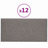 Panneaux muraux vidaxl 12 pcs 0,54 m² 30x15 cm tissu gris clair