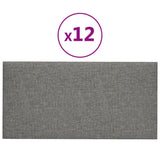 Vidaxl Wall panels 12 pcs 0.54 m² 30x15 cm fabric light gray