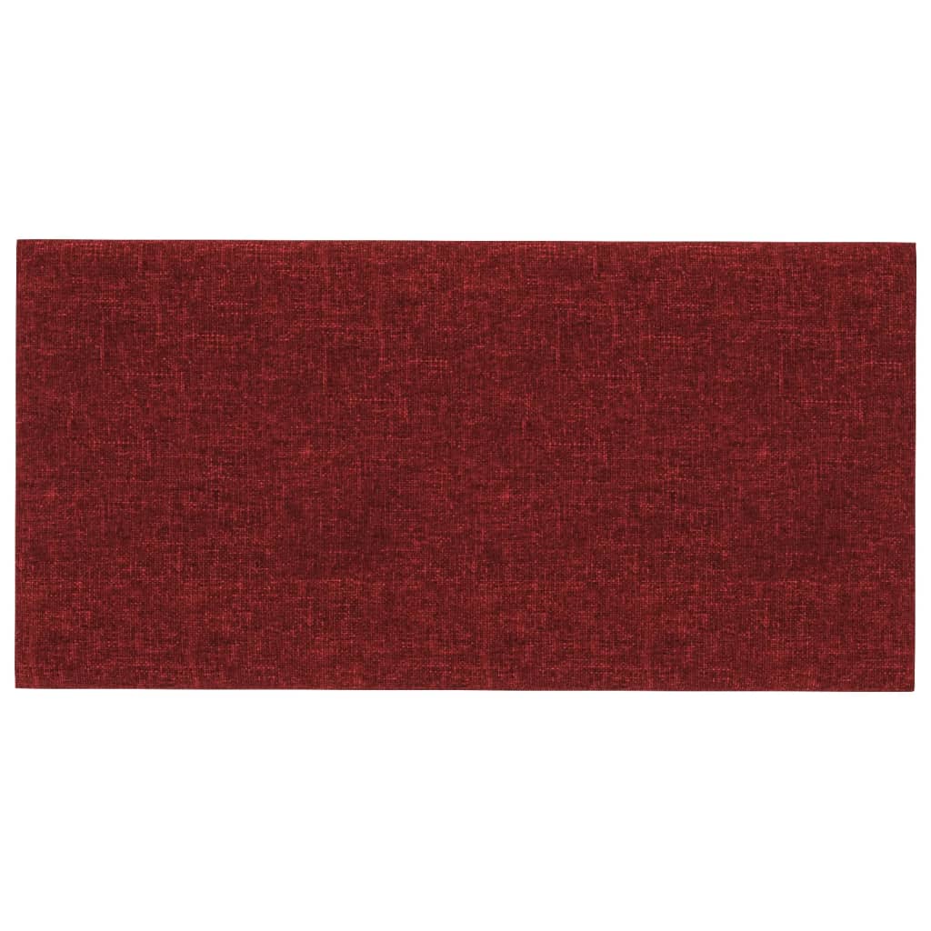 Paneles de pared Vidaxl 12 PCS 0.54 m² 30x15 cm Vino de tela rojo