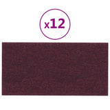 Panneaux muraux vidaxl 12 pcs 0,54 m² 30x15 cm tissu violet