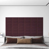 Panneaux muraux vidaxl 12 pcs 0,54 m² 30x15 cm tissu violet