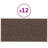 VidaXL Wandpanelen 12 st 0,54 m² 30x15 cm stof taupe