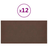 Panneaux muraux vidaxl 12 pcs 0,54 m² 30x15 cm en cuir artificiel marron